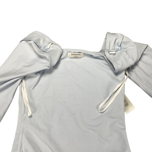 Aritzia Babaton Contour Second-skin Squareneck Bodysuit Heather Chrome Size S - Picture 11 of 16